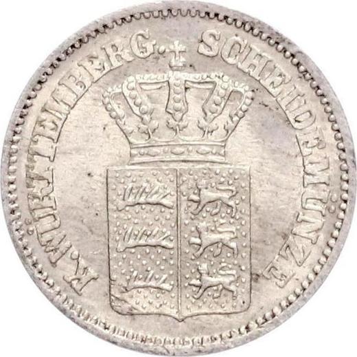 Аверс монеты - 1 крейцер 1869 года - цена серебряной монеты - Вюртемберг, Карл I