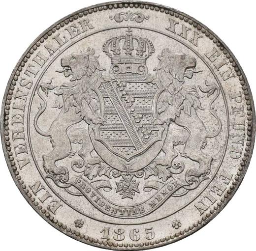 Reverse Thaler 1865 B - Silver Coin Value - Saxony-Albertine, John