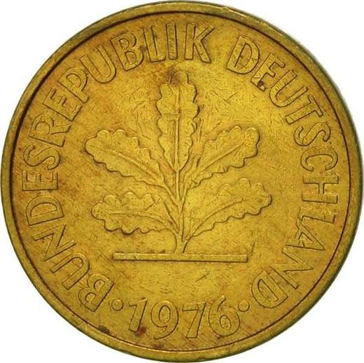 Реверс монеты - 5 пфеннигов 1976 года G - цена  монеты - Германия, ФРГ