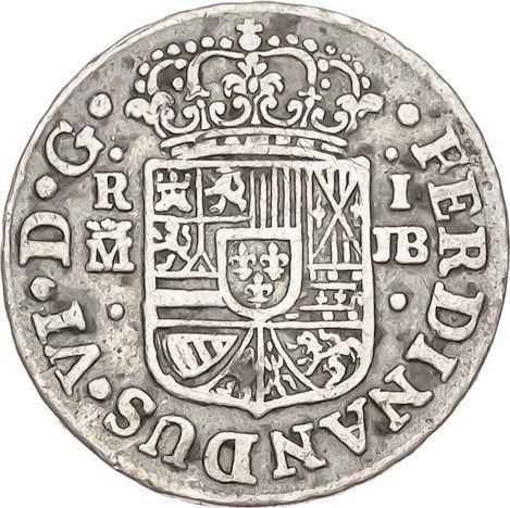 Аверс монеты - 1 реал 1748 года M JB - цена серебряной монеты - Испания, Фердинанд VI