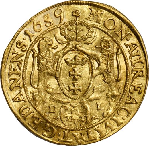 Reverso Ducado 1659 DL "Gdańsk" - valor de la moneda de oro - Polonia, Juan II Casimiro