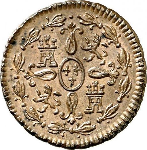 Rewers monety - 2 maravedis 1788 - cena  monety - Hiszpania, Karol IV