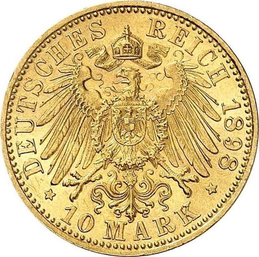 Реверс монеты - 10 марок 1898 года A "Пруссия" - цена золотой монеты - Германия, Германская Империя