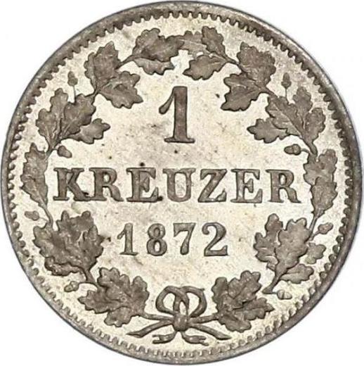 Reverso 1 Kreuzer 1872 - valor de la moneda de plata - Hesse-Darmstadt, Luis III