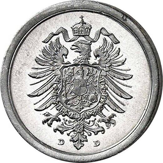 Reverso 1 Pfennig 1917 D "Tipo 1916-1918" - valor de la moneda  - Alemania, Imperio alemán