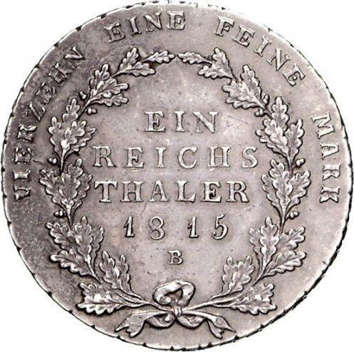 Rewers monety - Talar 1815 B - cena srebrnej monety - Prusy, Fryderyk Wilhelm III