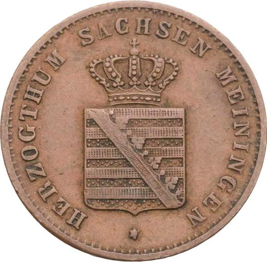 Аверс монеты - 1 пфенниг 1862 года - цена  монеты - Саксен-Мейнинген, Бернгард II