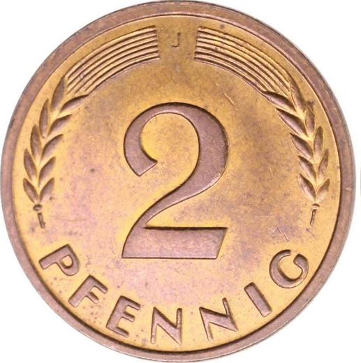 Аверс монеты - 2 пфеннига 1950 года J - цена  монеты - Германия, ФРГ