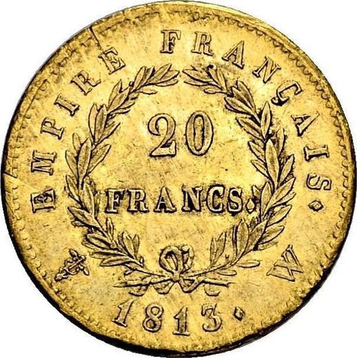 Reverse 20 Francs 1813 W "Type 1809-1815" Lille - France, Napoleon I
