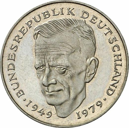 Аверс монеты - 2 марки 1983 года G "Курт Шумахер" - цена  монеты - Германия, ФРГ