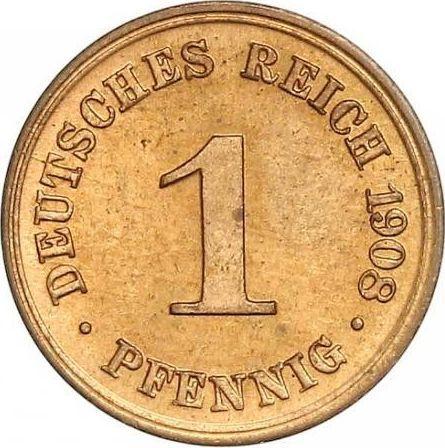 Anverso 1 Pfennig 1908 D "Tipo 1890-1916" - valor de la moneda  - Alemania, Imperio alemán