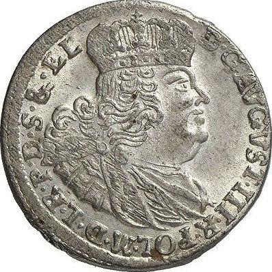 Аверс монеты - Шестак (6 грошей) 1762 года REOE "Гданьский" - цена серебряной монеты - Польша, Август III