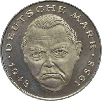 Аверс монеты - 2 марки 1997 года G "Людвиг Эрхард" - цена  монеты - Германия, ФРГ
