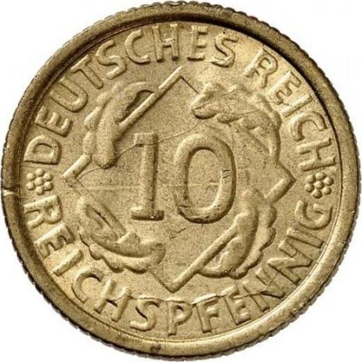 Аверс монеты - 10 рейхспфеннигов 1934 года G - цена  монеты - Германия, Bеймарская республика