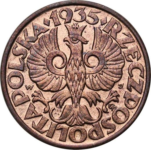 Аверс монеты - 5 грошей 1935 года WJ - цена  монеты - Польша, II Республика