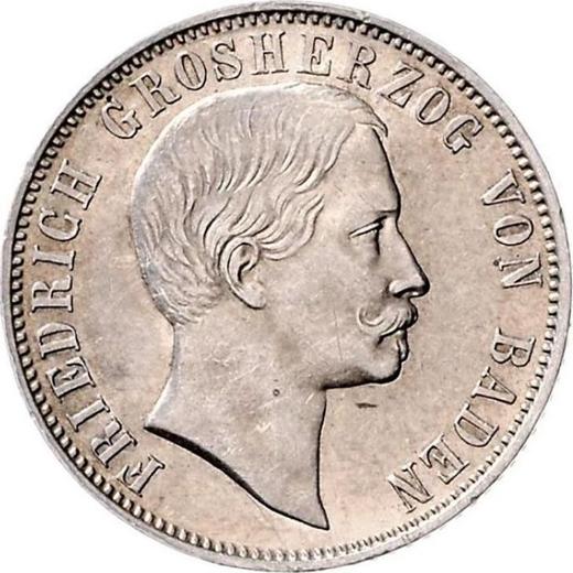 Obverse 1/2 Gulden 1865 - Silver Coin Value - Baden, Frederick I