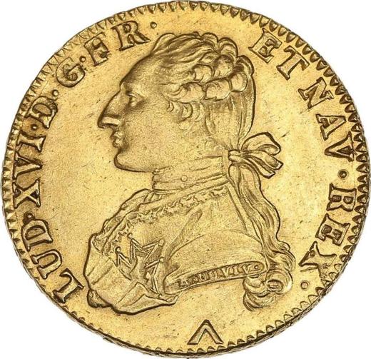 Аверс монеты - Двойной луидор 1778 года W Лилль - цена золотой монеты - Франция, Людовик XVI