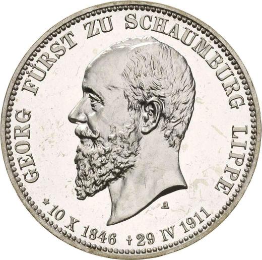 Аверс монеты - 3 марки 1911 года A "Шаумбург-Липпе" - цена серебряной монеты - Германия, Германская Империя