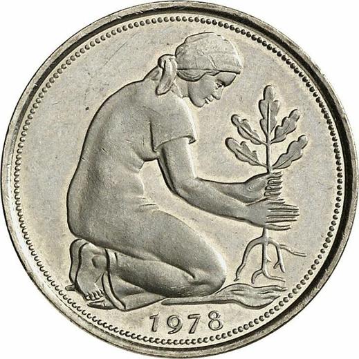 Реверс монеты - 50 пфеннигов 1978 года J - цена  монеты - Германия, ФРГ