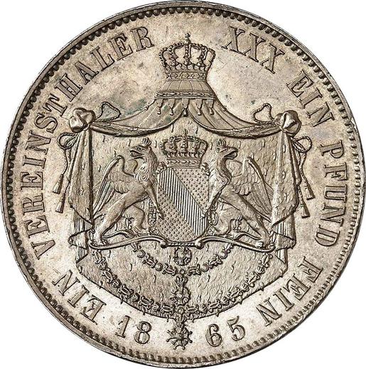 Reverso Tálero 1865 "Tipo 1865-1871" - valor de la moneda de plata - Baden, Federico I