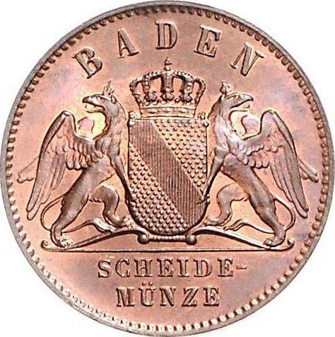 Anverso 1 Kreuzer 1867 - valor de la moneda  - Baden, Federico I