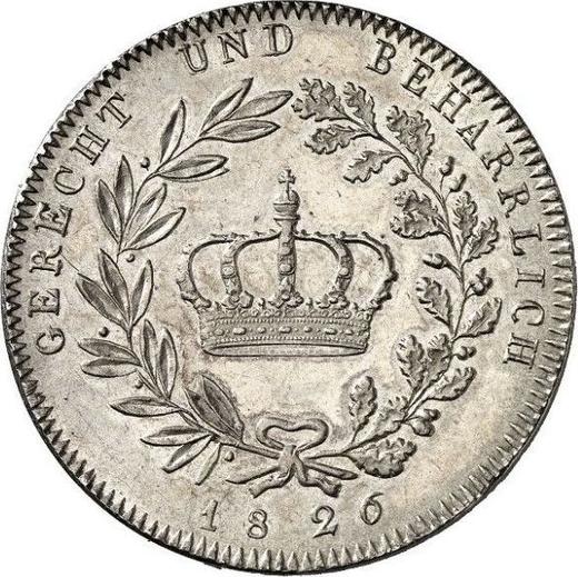 Реверс монеты - Талер 1826 года - цена серебряной монеты - Бавария, Людвиг I