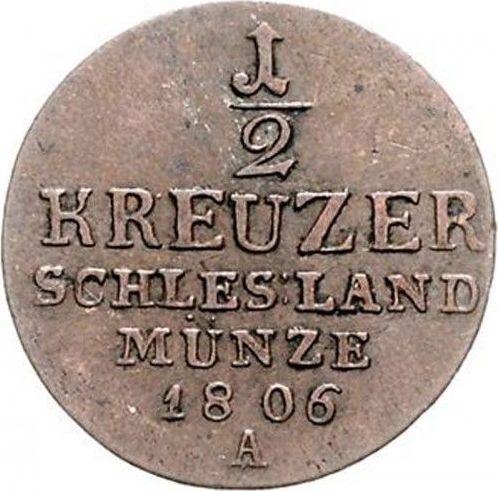 Реверс монеты - 1/2 крейцера 1806 года A "Силезия" - цена  монеты - Пруссия, Фридрих Вильгельм III