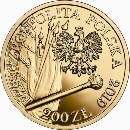 Anverso 200 eslotis 2019 "420 aniversario de Stefan Czarniecki" - valor de la moneda de oro - Polonia, República moderna