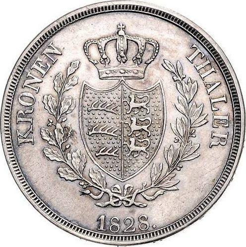 Rewers monety - Talar 1828 - cena srebrnej monety - Wirtembergia, Wilhelm I