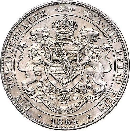 Reverso Tálero 1864 B - valor de la moneda de plata - Sajonia, Juan