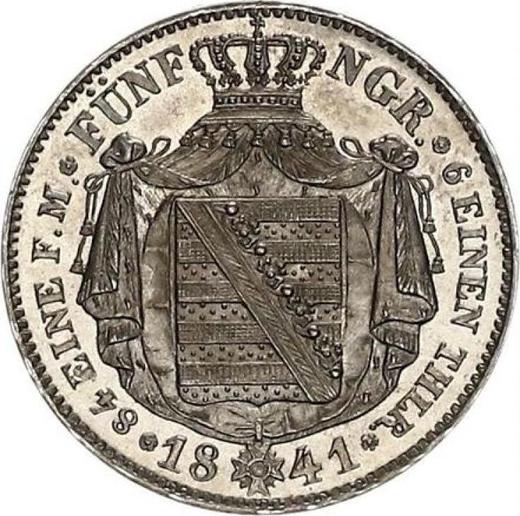 Реверс монеты - 1/6 талера 1841 года G - цена серебряной монеты - Саксония-Альбертина, Фридрих Август II