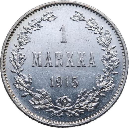 Rewers monety - 1 marka 1915 S - cena srebrnej monety - Finlandia, Wielkie Księstwo