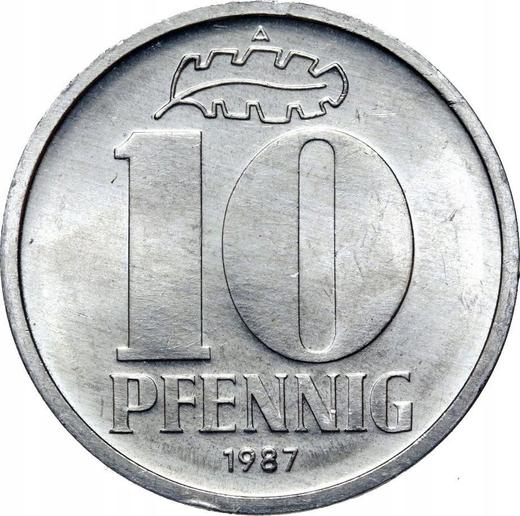 Аверс монеты - 10 пфеннигов 1987 года A - цена  монеты - Германия, ГДР