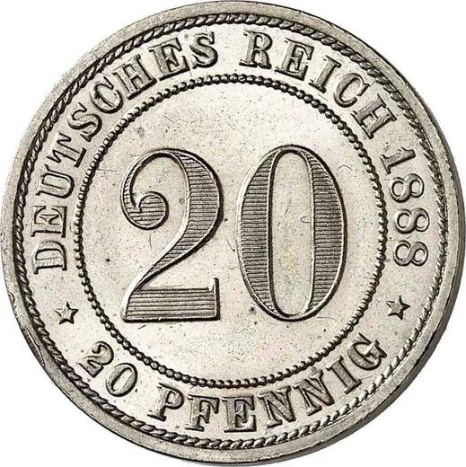 Anverso 20 Pfennige 1888 E "Tipo 1887-1888" - valor de la moneda  - Alemania, Imperio alemán