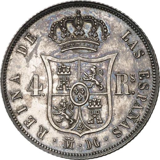 Reverso 4 reales 1848 M DG "Tipo 1848-1855" - valor de la moneda de plata - España, Isabel II
