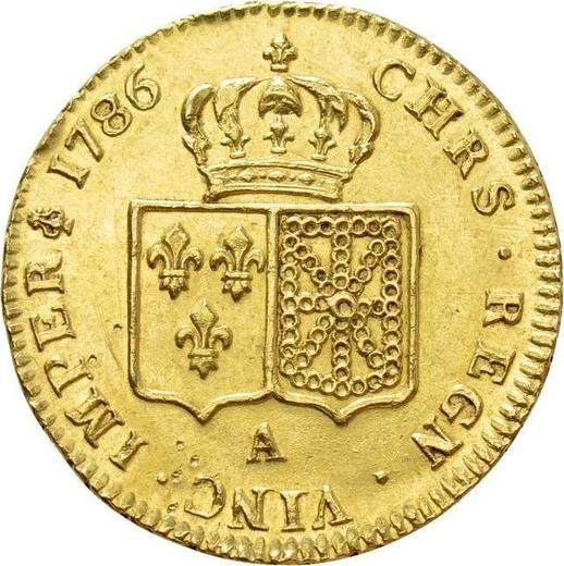 Reverso 2 Louis d'Or 1786 A París - valor de la moneda de oro - Francia, Luis XVI
