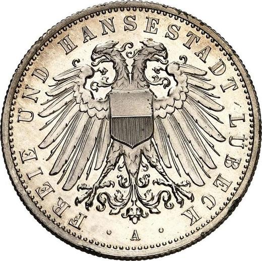 Аверс монеты - 2 марки 1912 года A "Любек" - цена серебряной монеты - Германия, Германская Империя