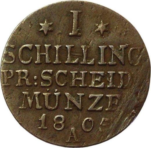 Reverso Chelín 1805 A - valor de la moneda  - Prusia, Federico Guillermo III