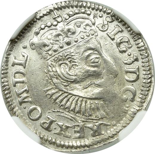 Аверс монеты - Трояк (3 гроша) 1596 года IF "Познаньский монетный двор" - цена серебряной монеты - Польша, Сигизмунд III Ваза