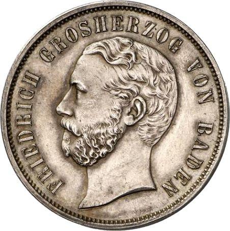 Anverso 1 florín Sin fecha (1852-1871) Híbrido - valor de la moneda de plata - Baden, Federico I