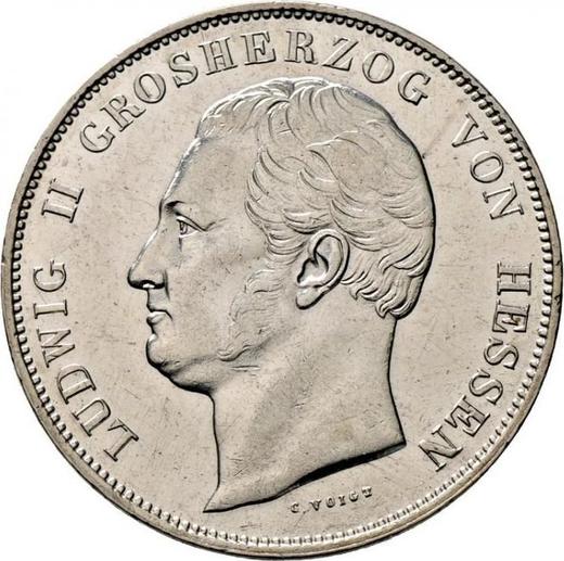Аверс монеты - Талер 1837 года H. R. - цена серебряной монеты - Гессен-Дармштадт, Людвиг II