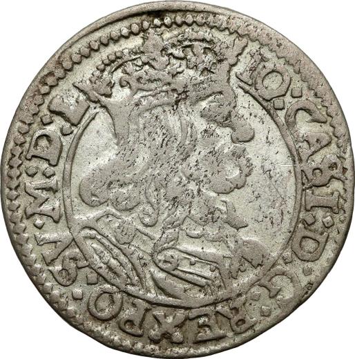 Awers monety - Szóstak 1667 AT "Popiersie z obwódką" - cena srebrnej monety - Polska, Jan II Kazimierz