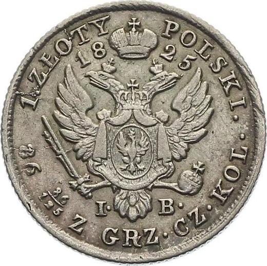 Реверс монеты - 1 злотый 1825 года IB "Малая голова" - цена серебряной монеты - Польша, Царство Польское