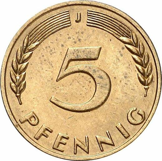 Аверс монеты - 5 пфеннигов 1967 года J - цена  монеты - Германия, ФРГ