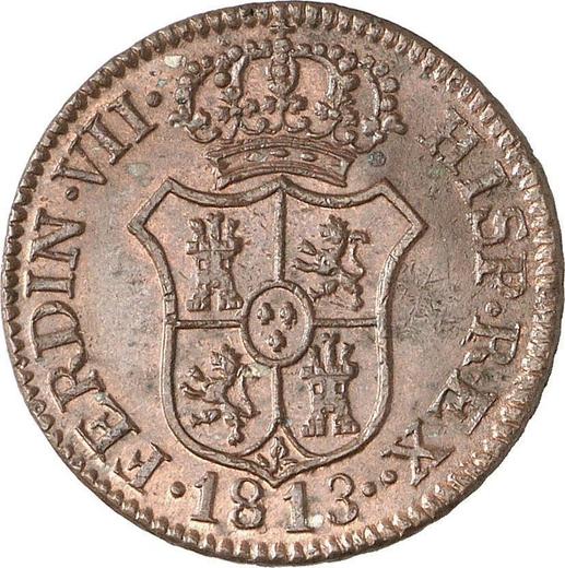 Аверс монеты - 2 куарто 1813 года "Каталония" - цена  монеты - Испания, Фердинанд VII