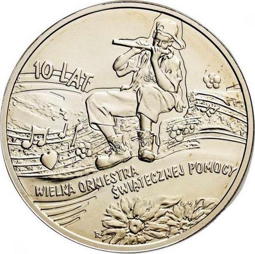 Реверс монеты - 10 злотых 2003 года MW RK "10 лет Благотворительному Рождественскому оркестру" - цена серебряной монеты - Польша, III Республика после деноминации