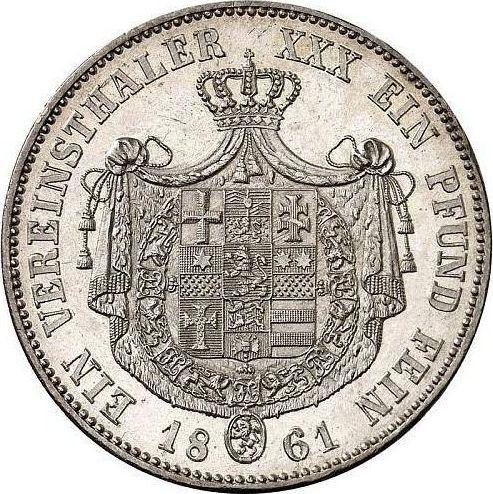 Реверс монеты - Талер 1861 года - цена серебряной монеты - Гессен-Кассель, Фридрих Вильгельм I
