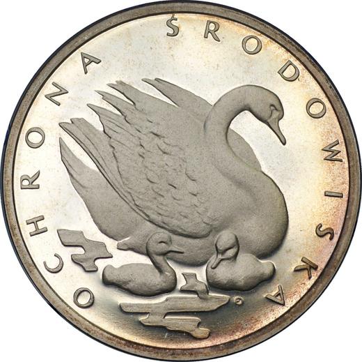 Reverso 500 eslotis 1984 MW EO "Cisne" Plata - valor de la moneda de plata - Polonia, República Popular
