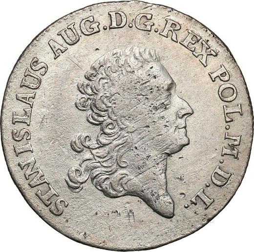 Аверс монеты - Злотовка (4 гроша) 1776 года EB - цена серебряной монеты - Польша, Станислав II Август