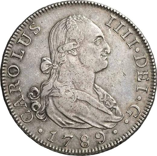 Аверс монеты - 8 реалов 1789 года M MF - цена серебряной монеты - Испания, Карл IV